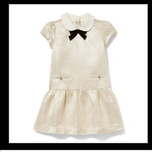 Janie & Jack METALLIC JACQUARD DROPWAIST DRESS Size 6 Brand New